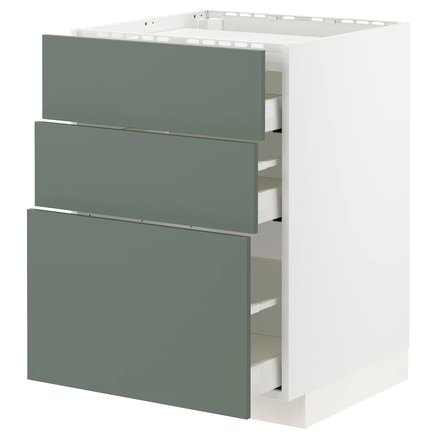Напольный шкаф с выдвижной столешницей  - IKEA METOD MAXIMERA, 88x61,6x60см, белый/светло-серый, МЕТОД МАКСИМЕРА ИКЕА (изображение №1)