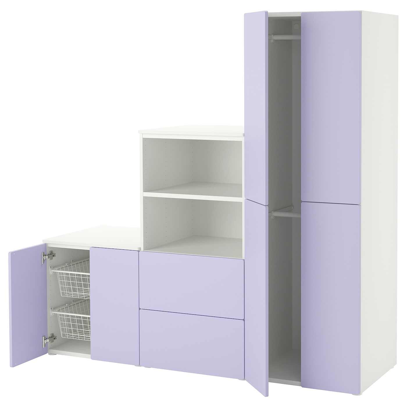 Гардероб - IKEA SMÅSTAD/SMASTAD/СМОСТАД ИКЕА,  181х180 см, белый/фиолетовый