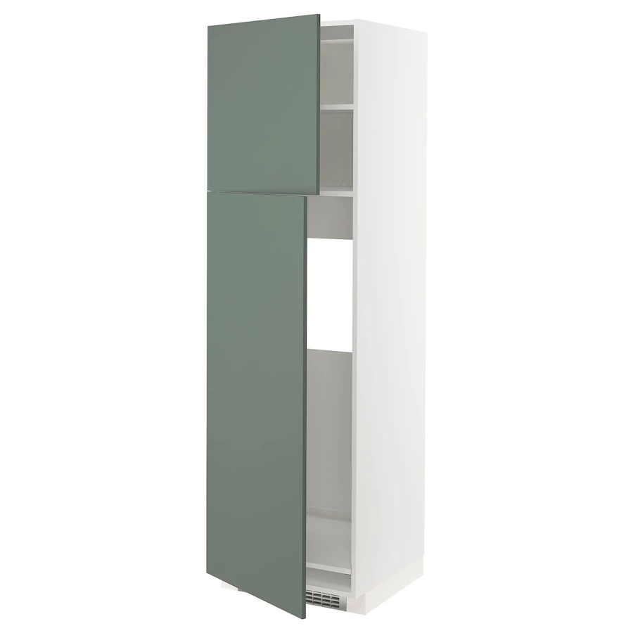 Кухонный шкаф-пенал - IKEA METOD/МЕТОД ИКЕА, 200х60х60 см, белый/темно-зеленый (изображение №1)
