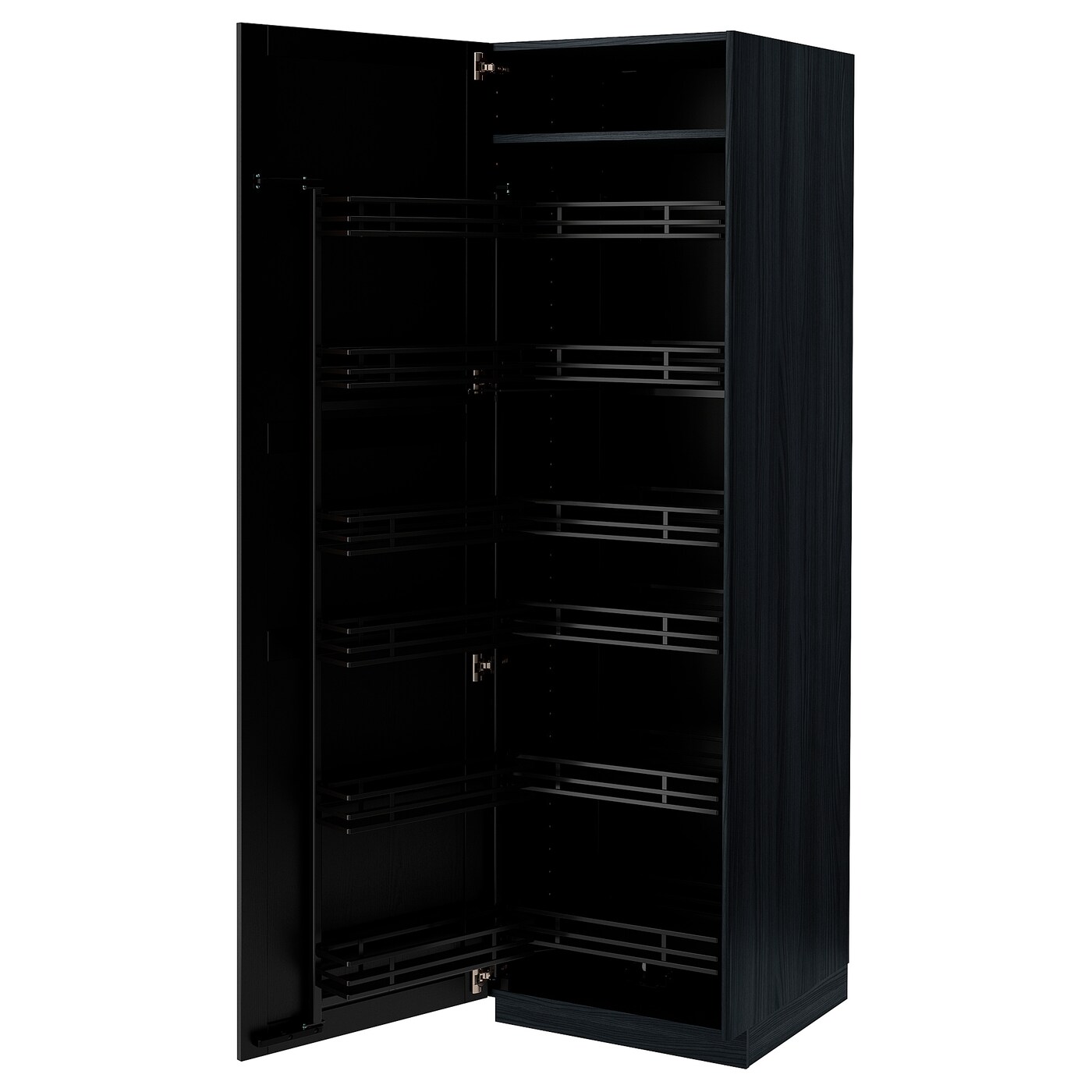 Высокий шкаф с выдвижной кладовой - IKEA METOD/МЕТОД ИКЕА, 60х60х200 см, черный