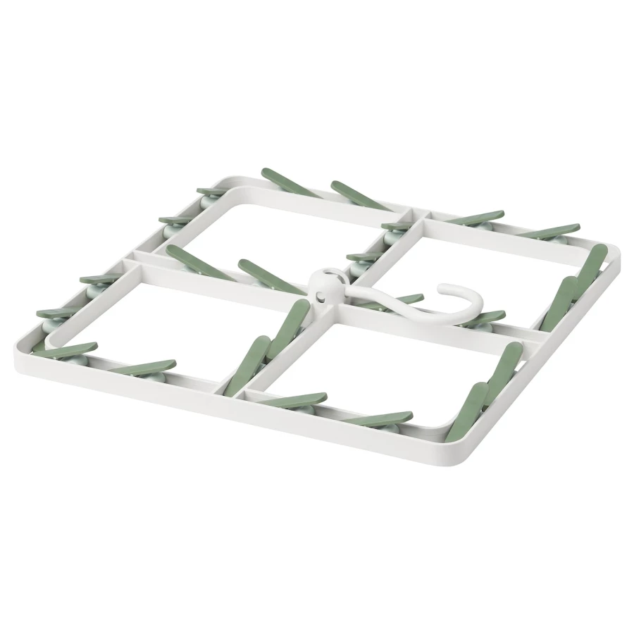 Зажим для подвешивания - SLIBB IKEA/ СЛИББ ИКЕА, 24 шт, белый/зеленый (изображение №2)