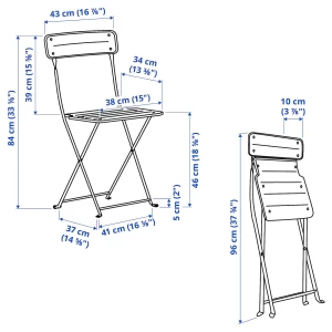 Второе фото. Стол и 2 складных стула - IKEA SUNDSÖ, черный, СУНДСО ИКЕА