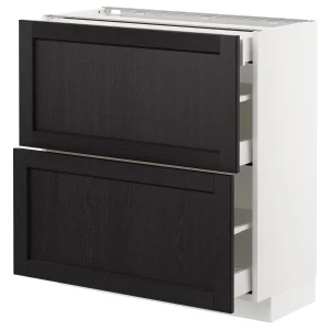 Напольный кухонный шкаф - IKEA METOD MAXIMERA, 88x39,5x80см, белый/черный, МЕТОД МАКСИМЕРА ИКЕА