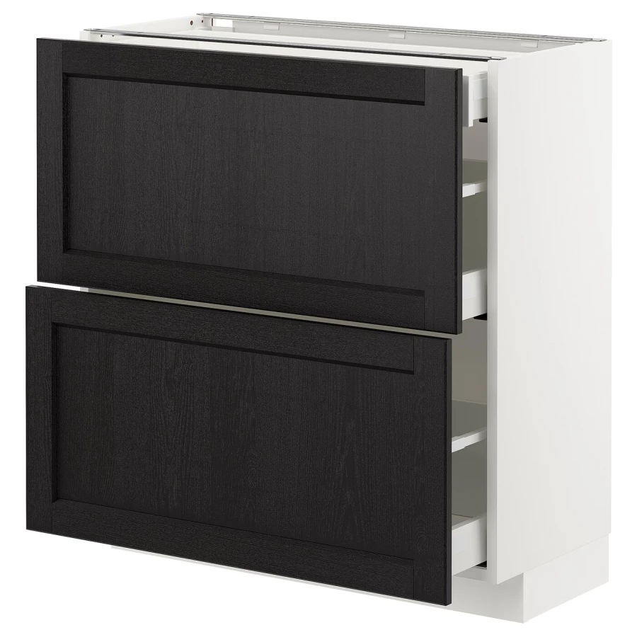 Напольный кухонный шкаф  - IKEA METOD MAXIMERA, 88x39,5x80см, белый/черный, МЕТОД МАКСИМЕРА ИКЕА (изображение №1)