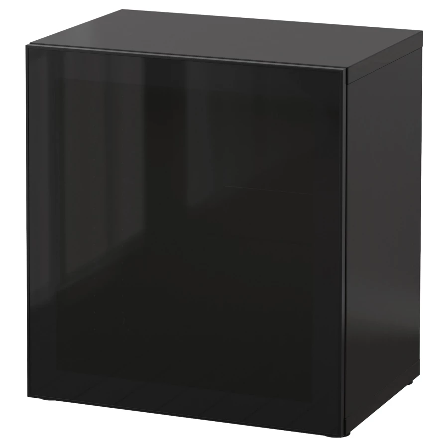 Шкаф-витрина - BESTÅ / BESTА  IKEA/ БЕСТА/БЕСТО ИКЕА, 64х60 см, черный (изображение №1)