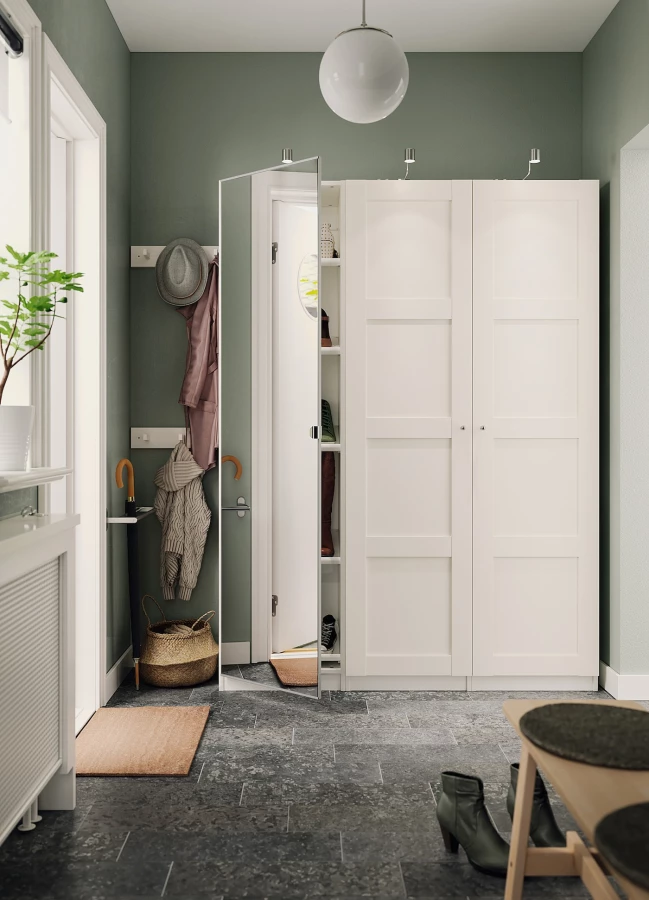 Дверь с петлями -  BERGSBO IKEA/ БЕРГСБУ ИКЕА, 195х50 см,  белый (изображение №2)