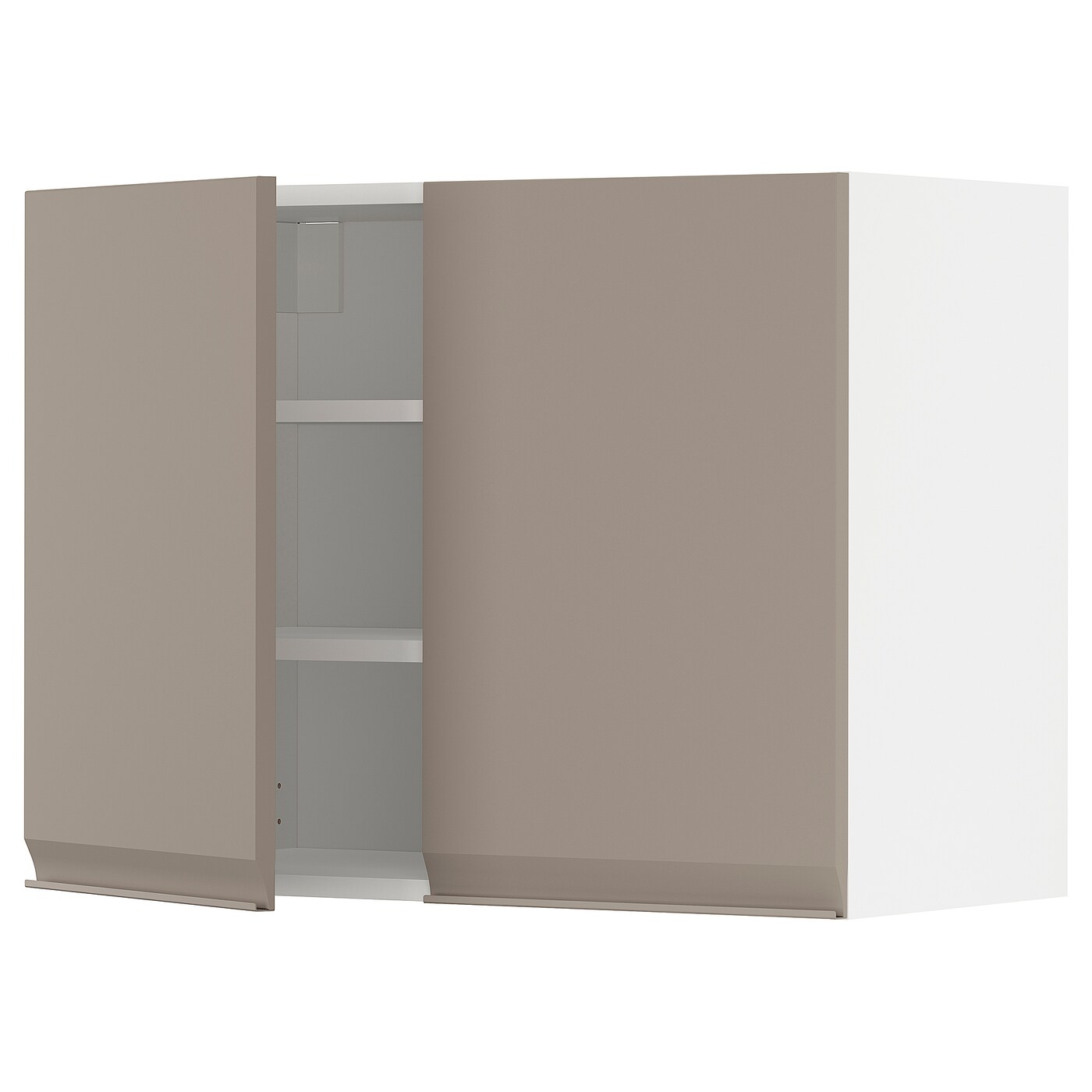 Навесной шкаф с полкой - METOD IKEA/ МЕТОД ИКЕА, 60х80 см, белый/светло-коричневый