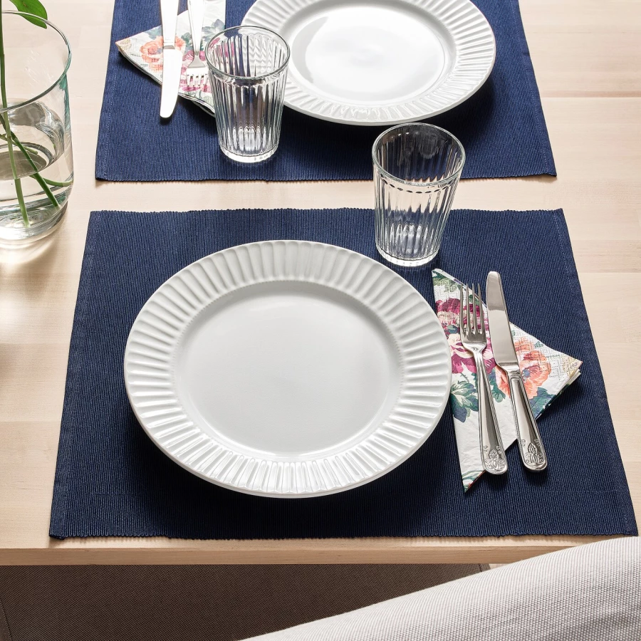 Набор тарелок, 4 шт. - IKEA STRIMMIG, 27 см, белый, СТРИММИГ ИКЕА (изображение №4)