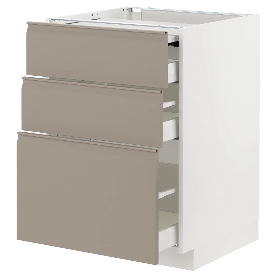 Напольный шкаф - IKEA METOD MAXIMERA, 88x62x60см, белый/темно-бежевый, МЕТОД МАКСИМЕРА ИКЕА (изображение №1)