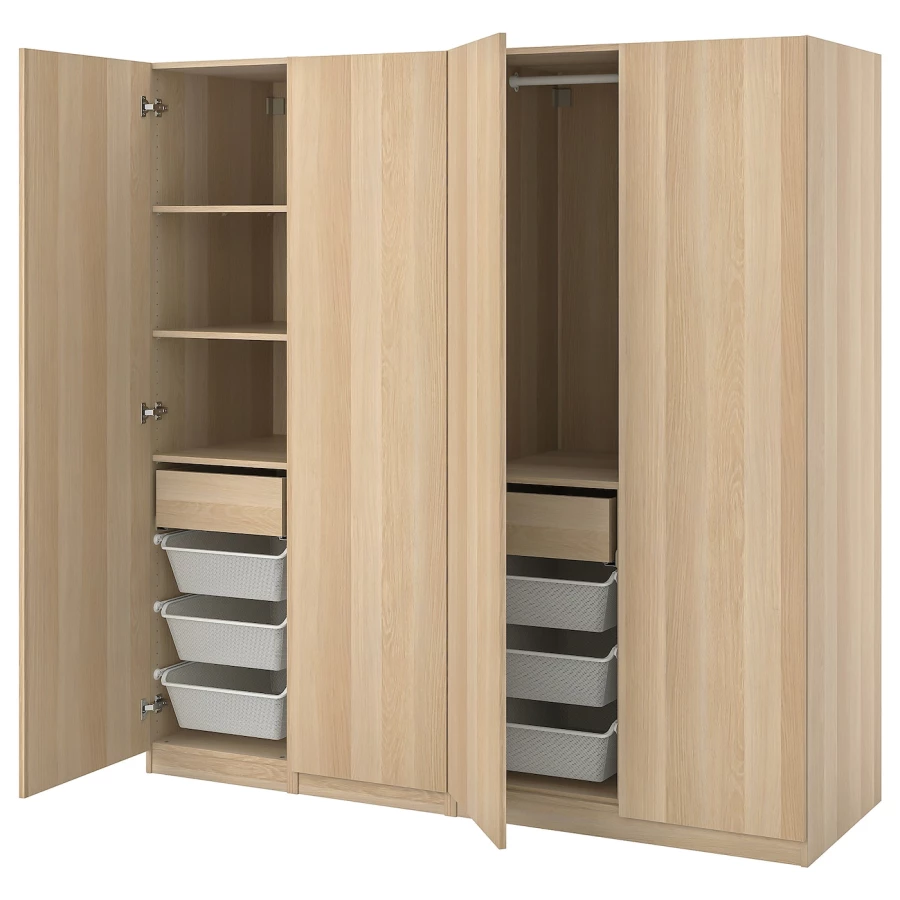 Шкаф - IKEA PAX/FORSAND/ПАКС/ФОРСАНД ИКЕА, 200х60х201,2 см, светло-коричневый (изображение №1)