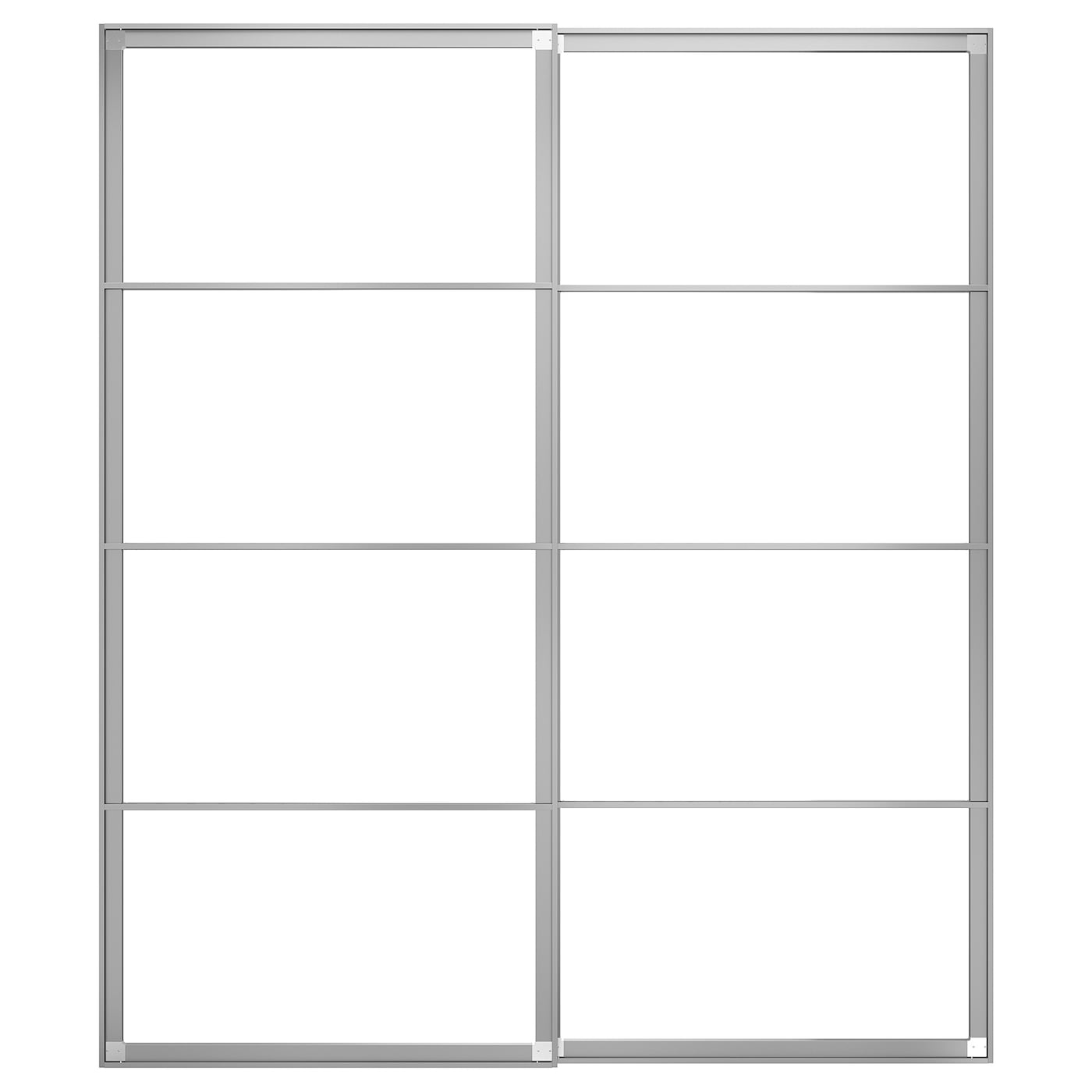 Пара раздвижных дверных рам - IKEA PAX/ ПАКС ИКЕА, 200x236 см, алюминий
