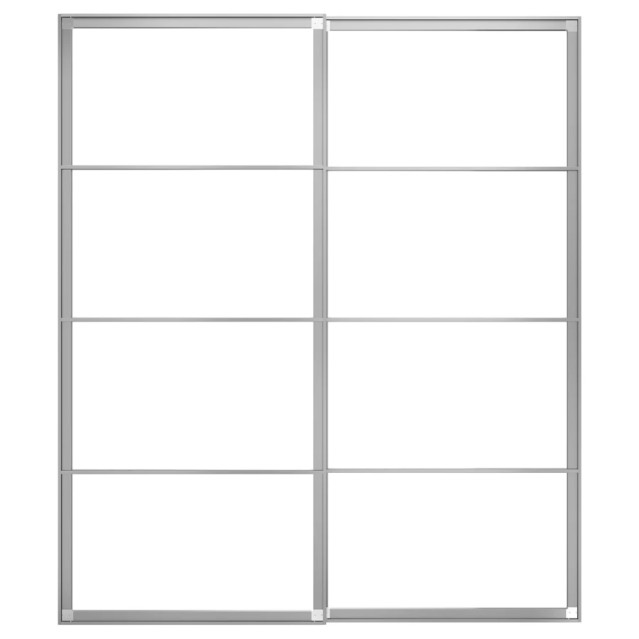 Пара раздвижных дверных рам - IKEA PAX/ ПАКС ИКЕА, 200x236 см, алюминий (изображение №1)