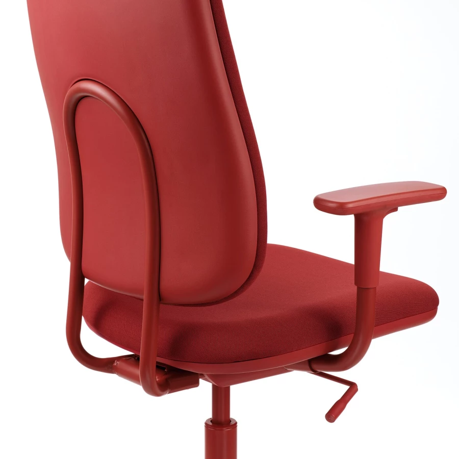 Офисный стул с подлокотниками - IKEA SMÖRKULL/SMORKULL/СМЁРКУЛЛ ИКЕА, 104х66х59 см, красный (изображение №8)