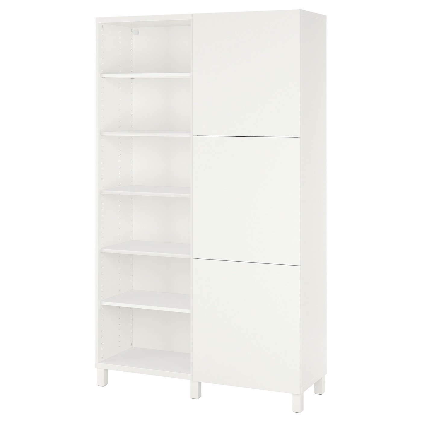 Книжный шкаф с дверцей - IKEA BESTA, 120x42x202 см, белый, БЕСТА ИКЕА