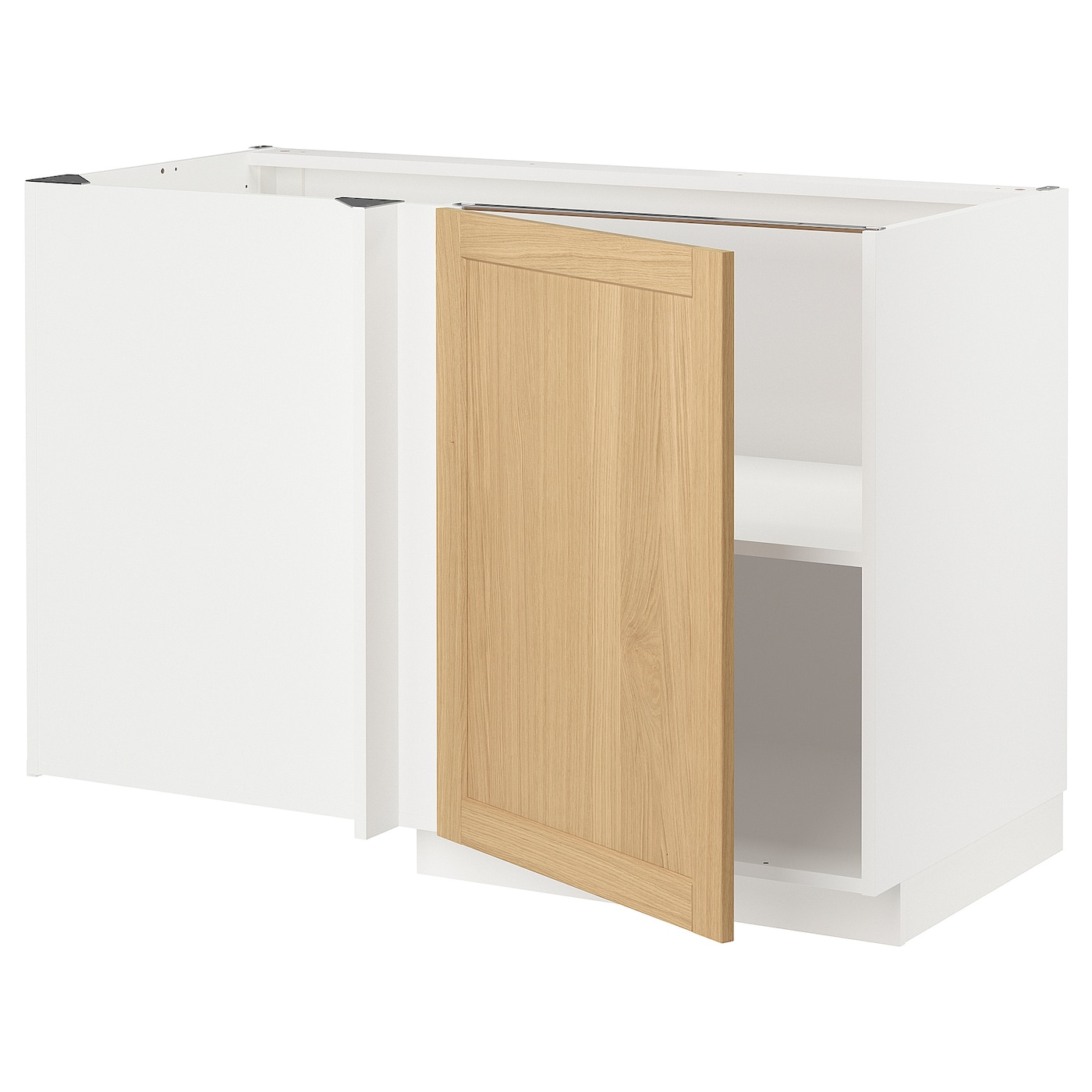 Напольный шкаф - METOD IKEA/ МЕТОД ИКЕА,  128х68 см, белый/под беленый дуб