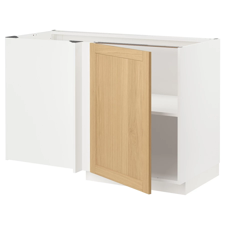 Напольный шкаф - METOD IKEA/ МЕТОД ИКЕА,  128х68 см, белый/под беленый дуб (изображение №1)