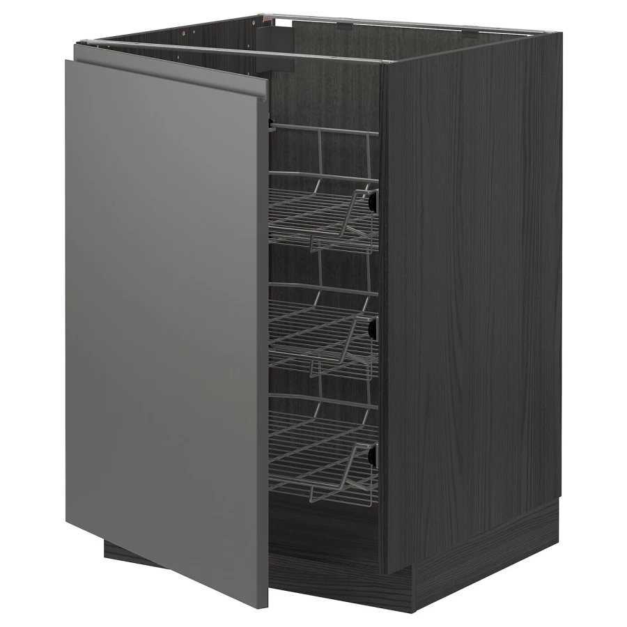 Напольный шкаф - METOD IKEA/ МЕТОД ИКЕА,  88х60 см, серый/черный (изображение №1)