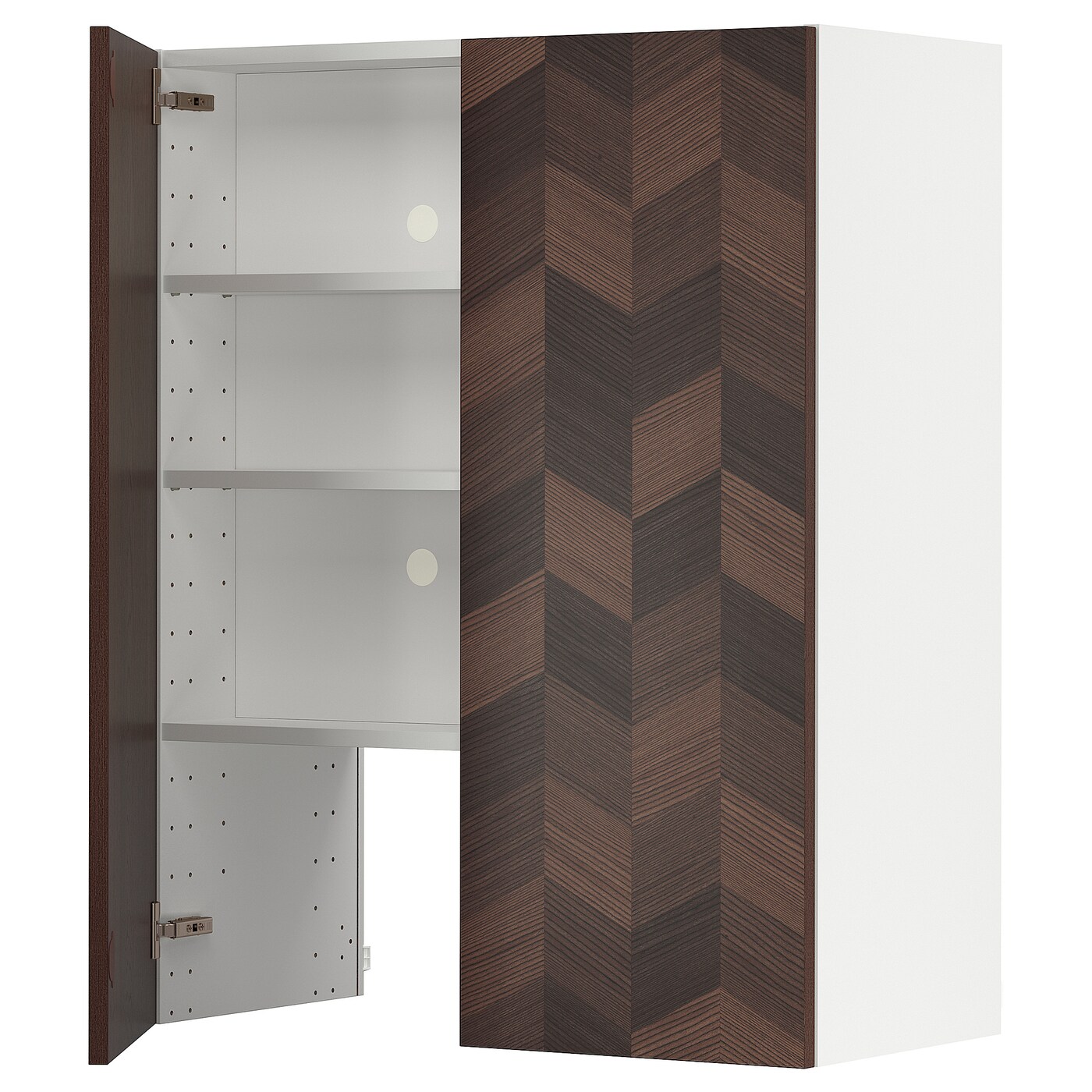 Шкаф с полкой/дверью - IKEA METOD/МЕТОД ИКЕА, 100x80 см, белый/коричневый