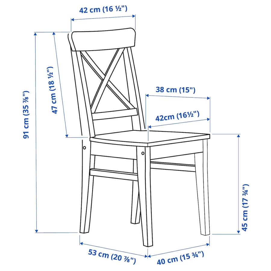 Обеденный набор - LANEBERG/INGOLF IKEA/ ЛАНБЕРЕГЕ/ИНГОЛЬФ ИКЕА, 190х130х80 см, коричневый (изображение №7)
