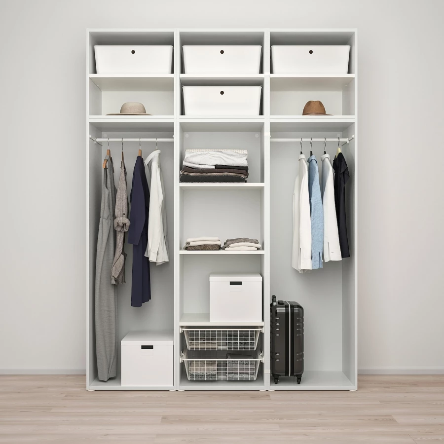 Платяной шкаф - IKEA PLATSA/FONNES  / ПЛАТСА/ФОННЕС ИКЕА, 180x57x241 см, белый (изображение №3)