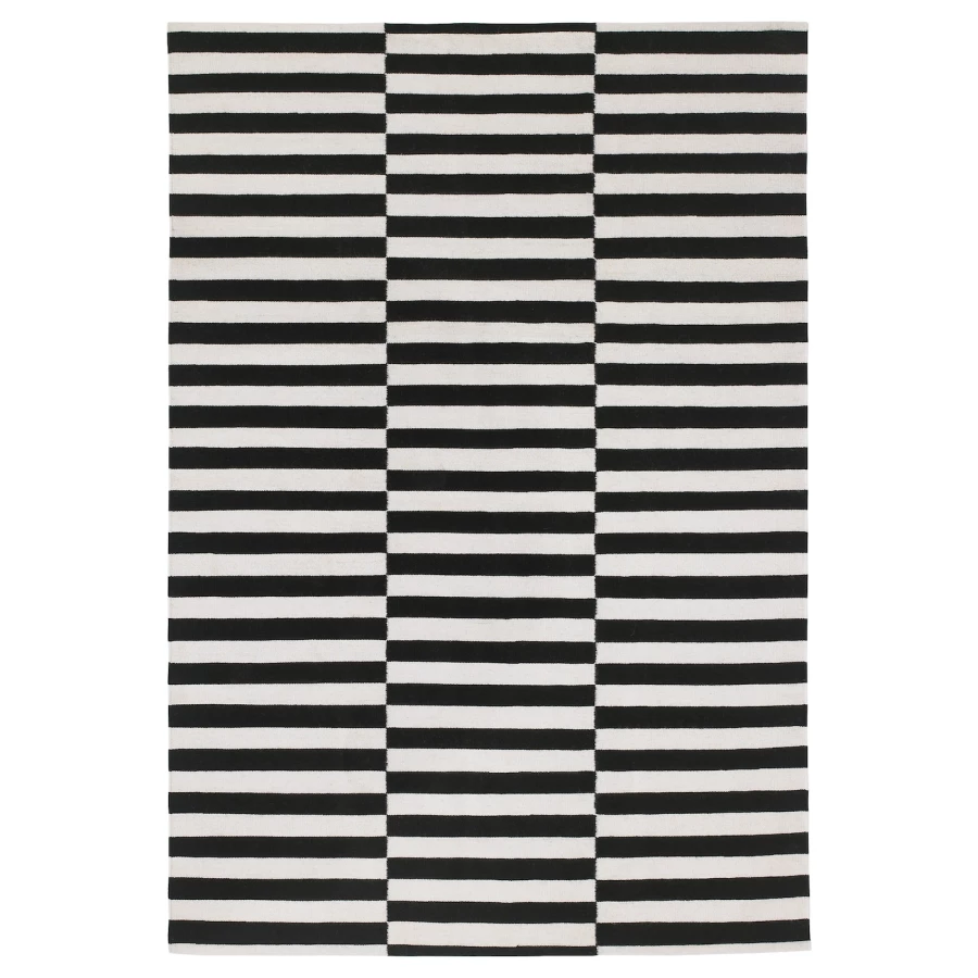 Плоский тканый ковер - IKEA STOCKHOLM/СТОКГОЛЬМ ИКЕА, 240х170 см, черно-белый (изображение №1)