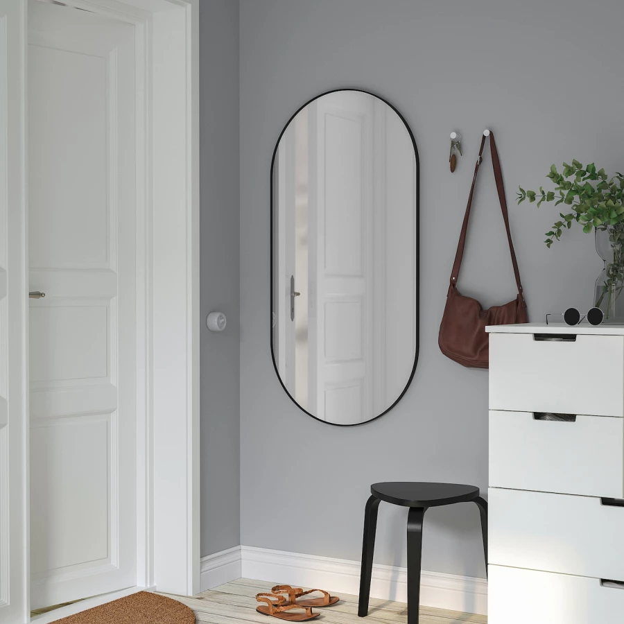 Зеркало - LINDBYN IKEA/ ЛИНДБЮН ИКЕА, 120х60 см,  черный (изображение №6)