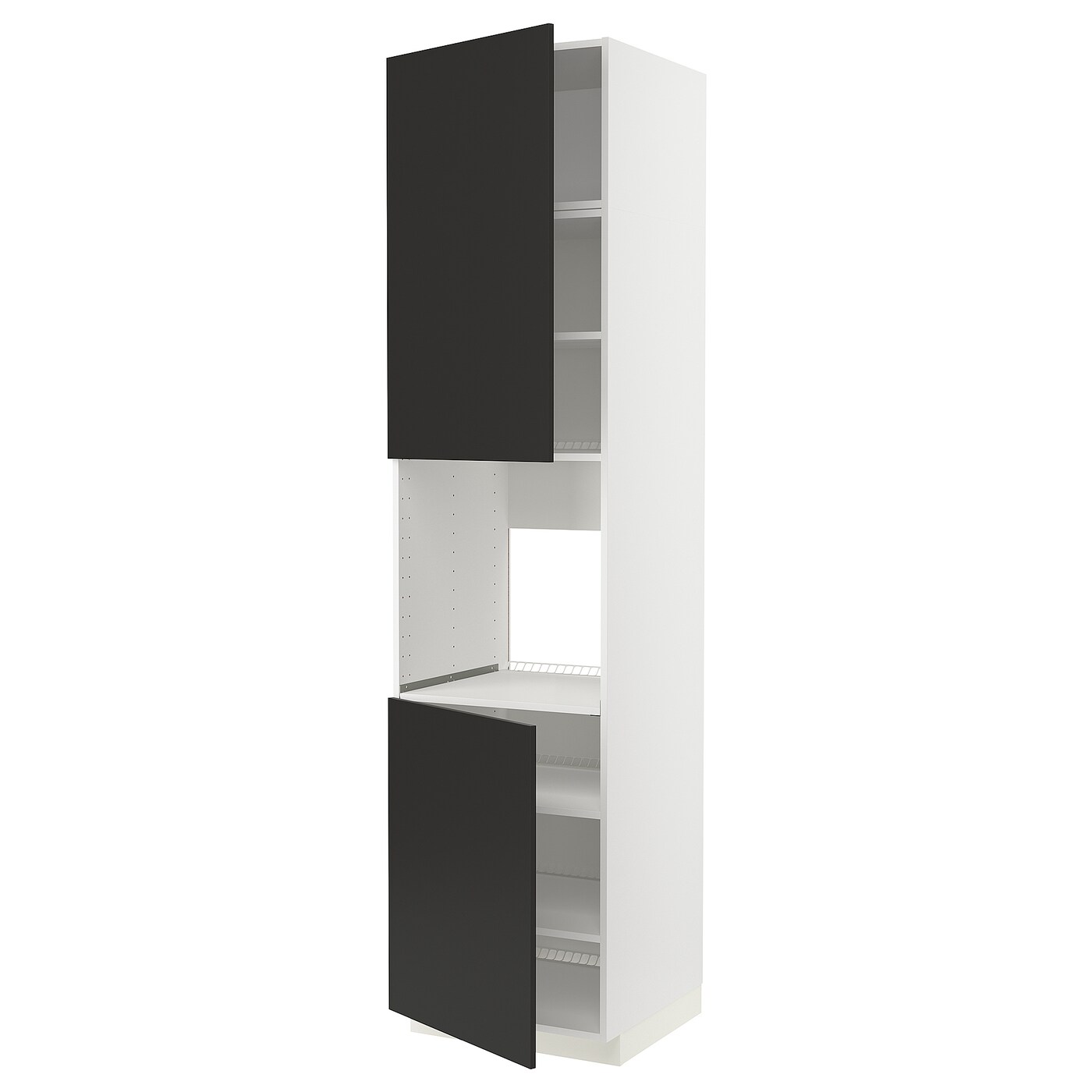 Кухонный шкаф-пенал - IKEA METOD/МЕТОД ИКЕА, 240х60х60 см, белый/черный