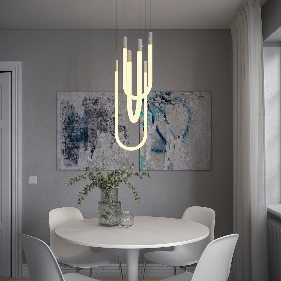 Подвесной светильник - VARMBLIXT IKEA / ВАРМБЛИКСТ ИКЕА, 46 см, белый (изображение №3)