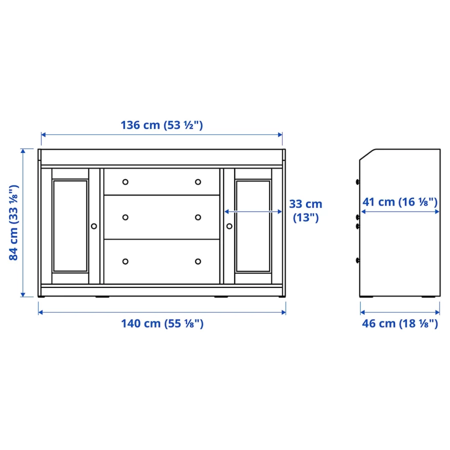 Шкаф - HAUGA IKEA/ ХАУГА ИКЕА,  140x84 см, белый (изображение №12)