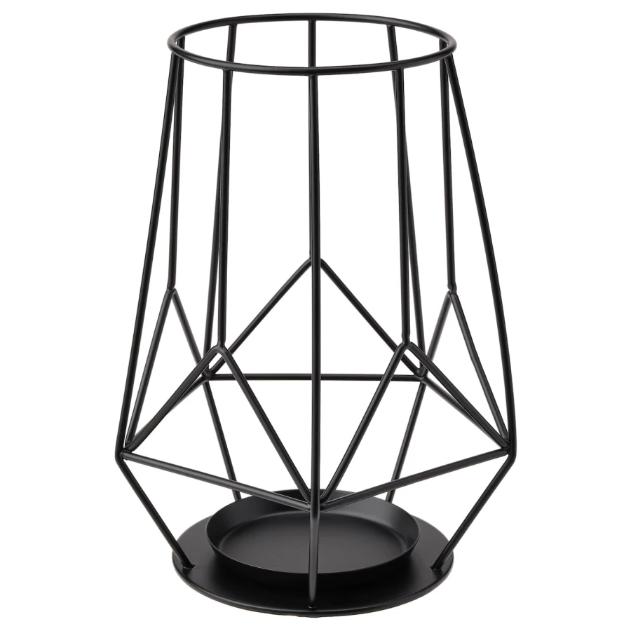 Подсвечник для формовой свечи - IKEA PÄRLBAND/PARLBAND/ПЭРЛБАНД ИКЕА, 21х15 см, черный (изображение №1)