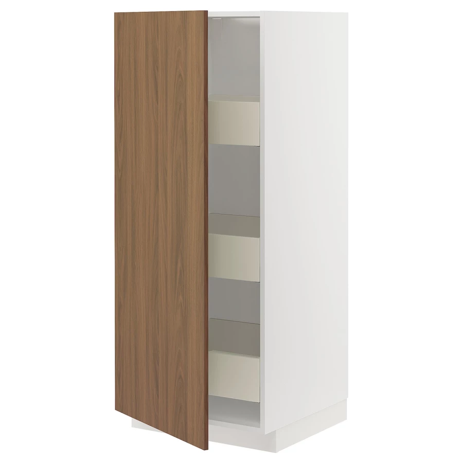 Навесной шкаф - METOD / MAXIMERA IKEA/ МЕТОД/ МАКСИМЕРА ИКЕА,  60х60х140 см, белый/ коричневый (изображение №1)