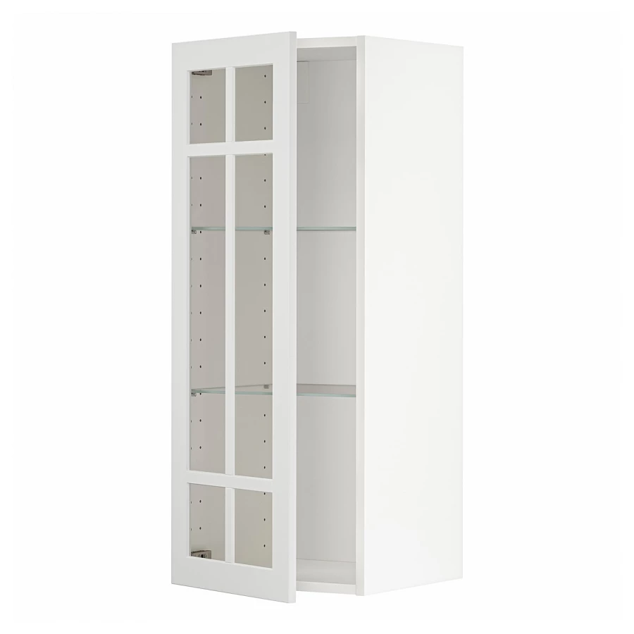 Шкаф со стеклянными дверцами -  METOD  IKEA/  МЕТОД ИКЕА, 100х40 см, белый (изображение №1)