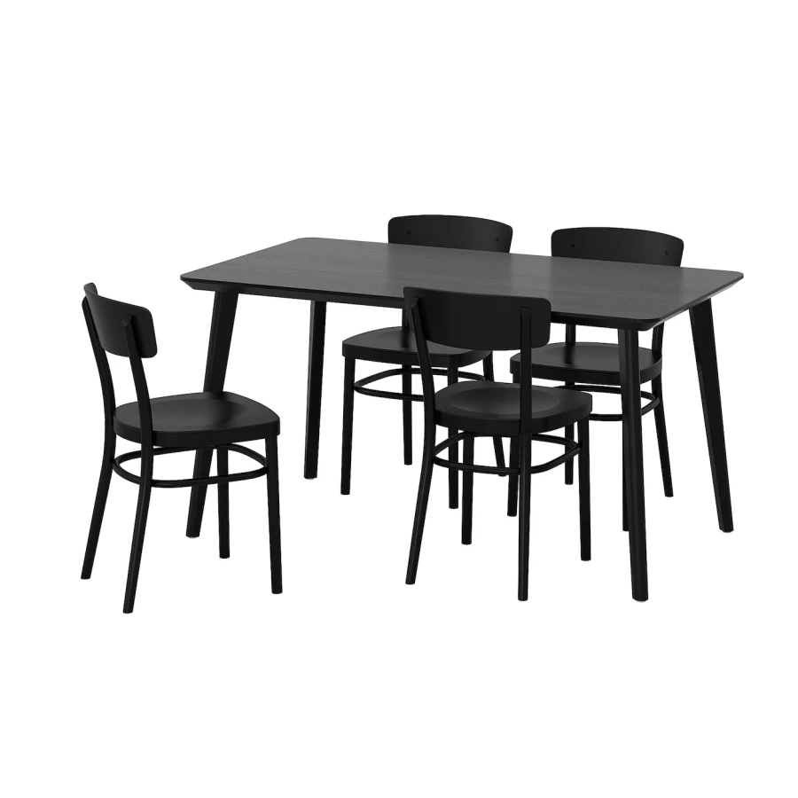 Кухонный стол - LISABO/IDOLF  IKEA/ ЛИСАБО/ИДОЛЬФ  ИКЕА, 140х78х74 см, черный (изображение №1)