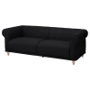 3-местный диван - IKEA VISKAFORS, 74x90x224см, черный, ВИСКАФОРС ИКЕА