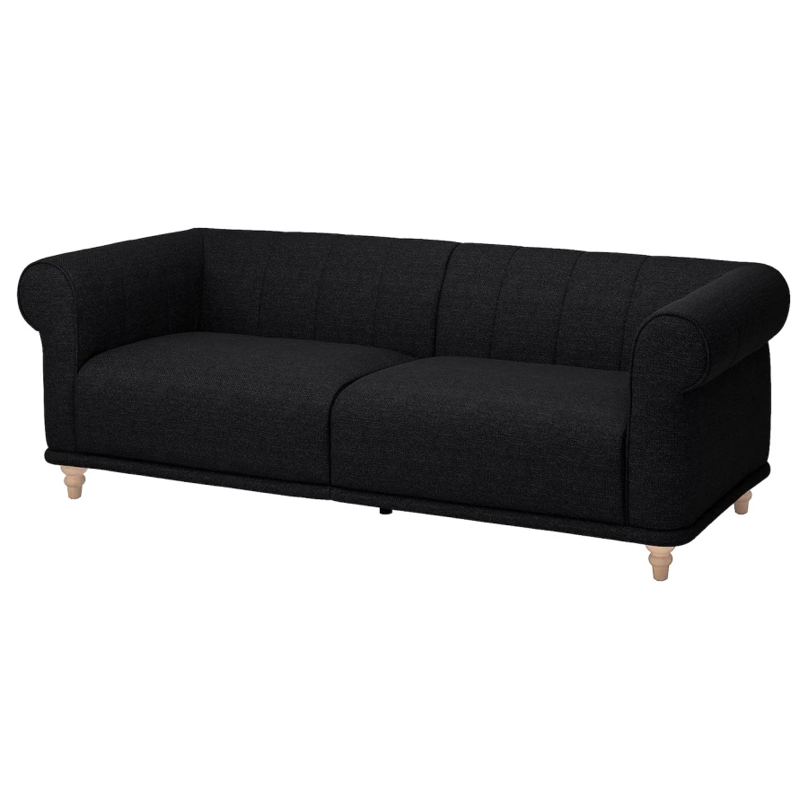 3-местный диван - IKEA VISKAFORS, 74x90x224см, черный, ВИСКАФОРС ИКЕА (изображение №1)