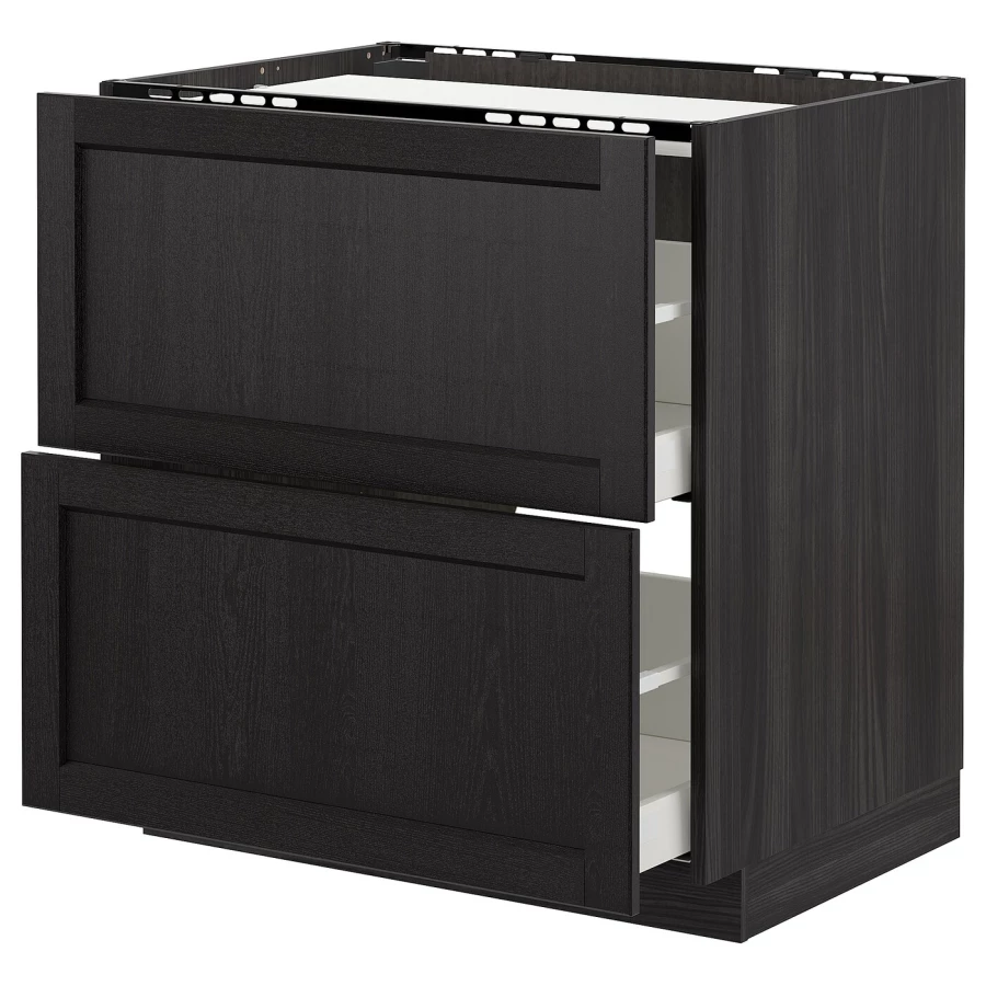 Напольный кухонный шкаф  - IKEA METOD MAXIMERA, 88x61,8x80см, черный, МЕТОД МАКСИМЕРА ИКЕА (изображение №1)