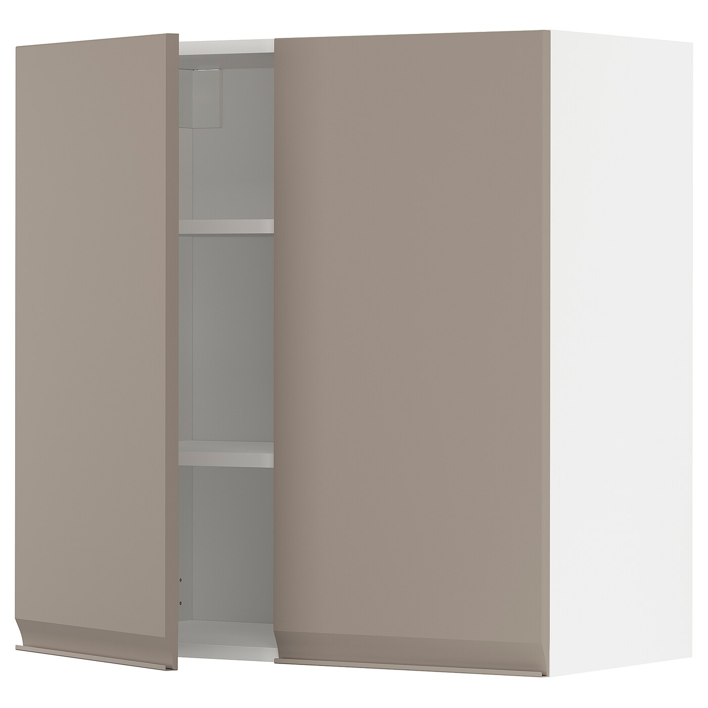 Навесной шкаф с полкой - METOD IKEA/ МЕТОД ИКЕА, 80х80 см, белый/светло-коричневый