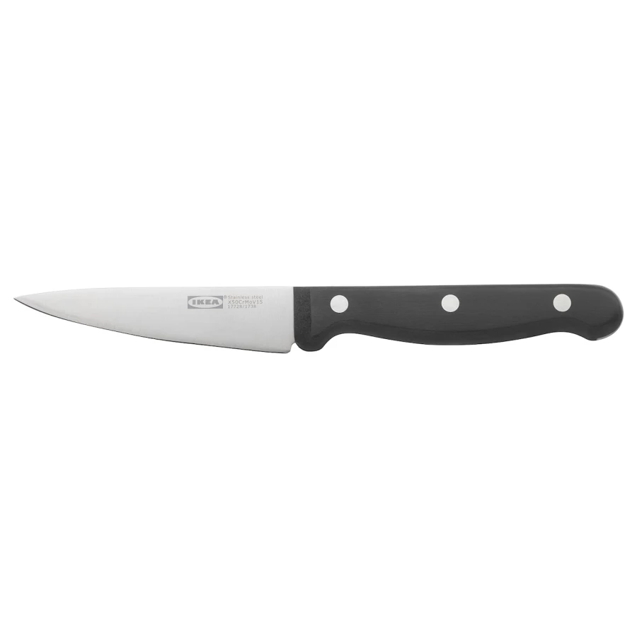 Нож для овощей - IKEA VARDAGEN, 9см, черный, ВАРДАГЕН ИКЕА (изображение №1)