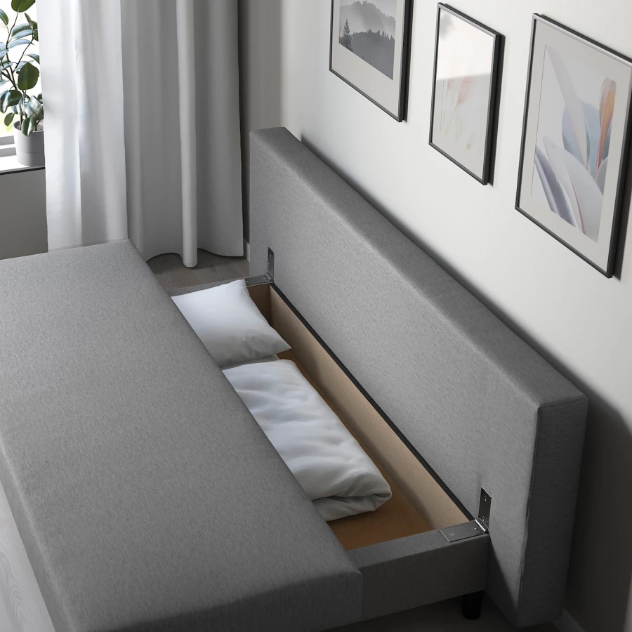 3-местный диван-кровать - IKEA ÄLVDALEN/ALVDALEN/ЭЛВДАЛЕН ИКЕА, 81х82х194 см, серый (изображение №5)