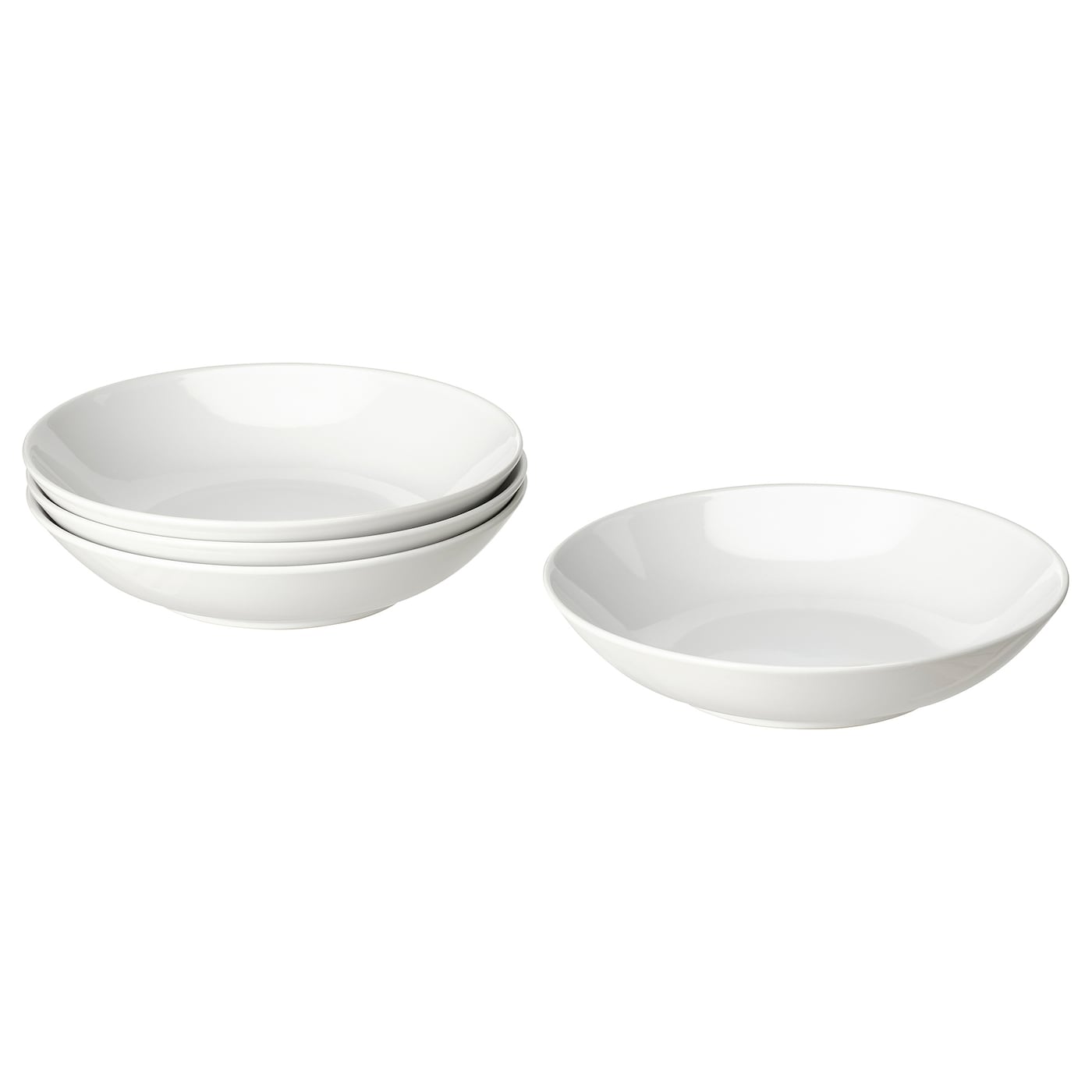 Набор тарелок, 4 шт. - IKEA GODMIDDAG, 23 см, белый, ГОДМИДДАГ ИКЕА