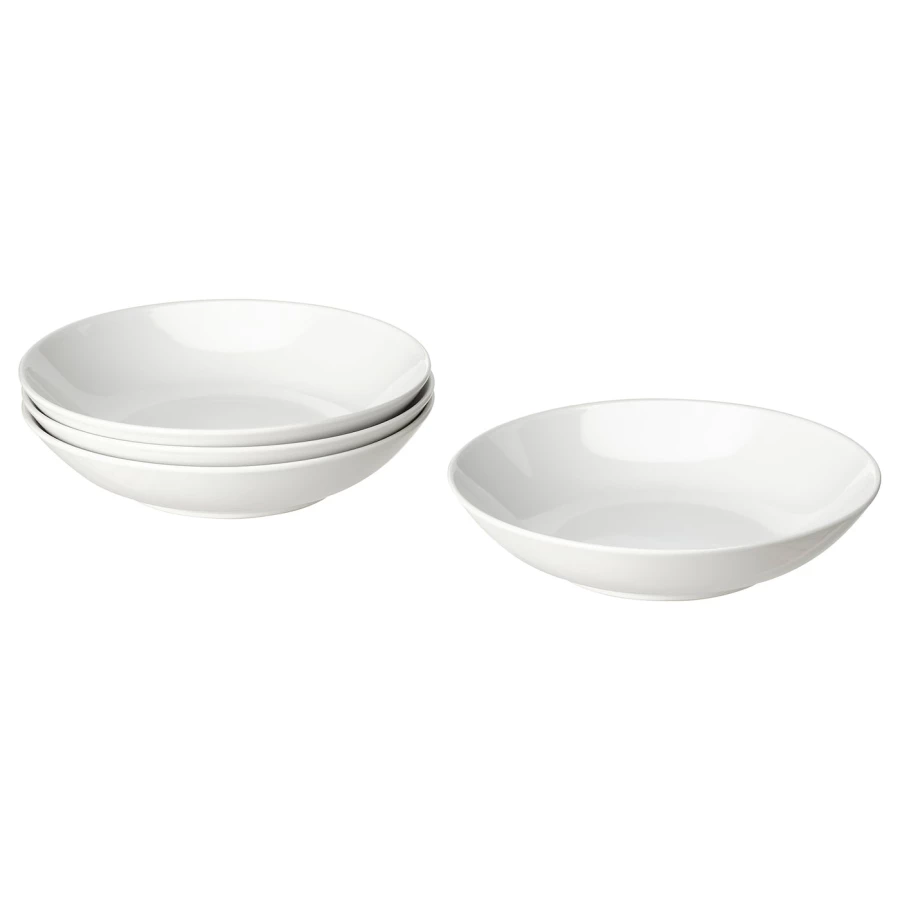 Набор тарелок, 4 шт. - IKEA GODMIDDAG, 23 см, белый, ГОДМИДДАГ ИКЕА (изображение №1)