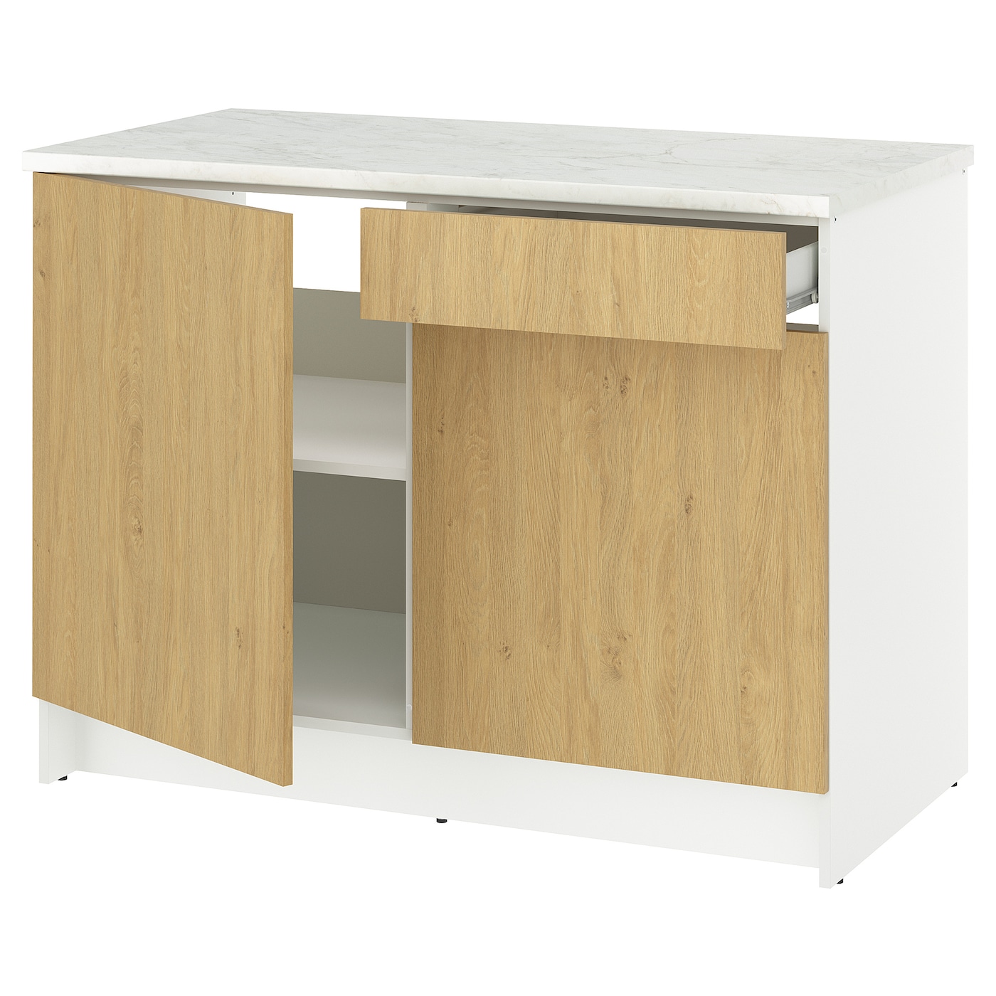 Напольный шкаф - IKEA KNOXHULT/ИКЕА КНОКСХУЛЬТ, белый/под беленный дуб