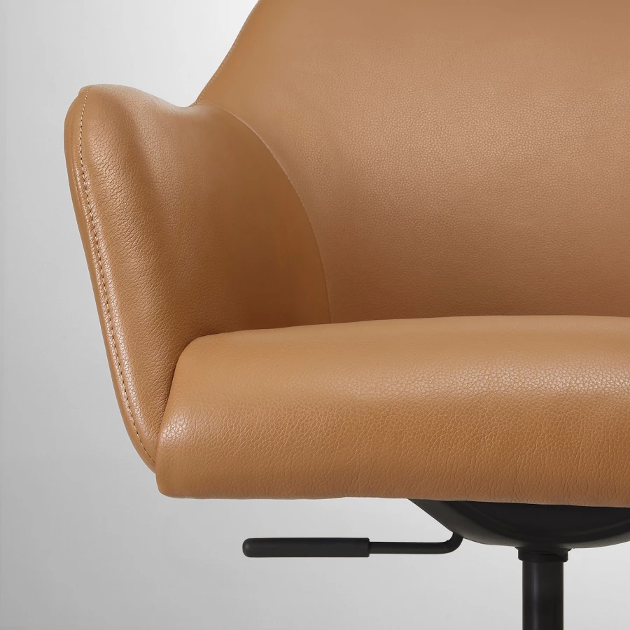 Вращающийся стул - IKEA TOSSBERG/MALSKÄR/MALSKAR/ТОССБЕРГ/МАЛЬШЭР ИКЕА, 67х57х67 см, коричневый/черный (изображение №2)