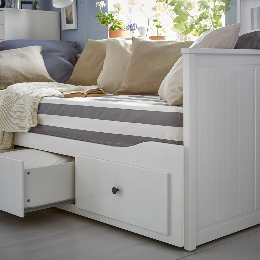 Комплект мебели д/спальни  - IKEA HEMNES, 200x80см, белый, ХЕМНЭС ИКЕА (изображение №3)
