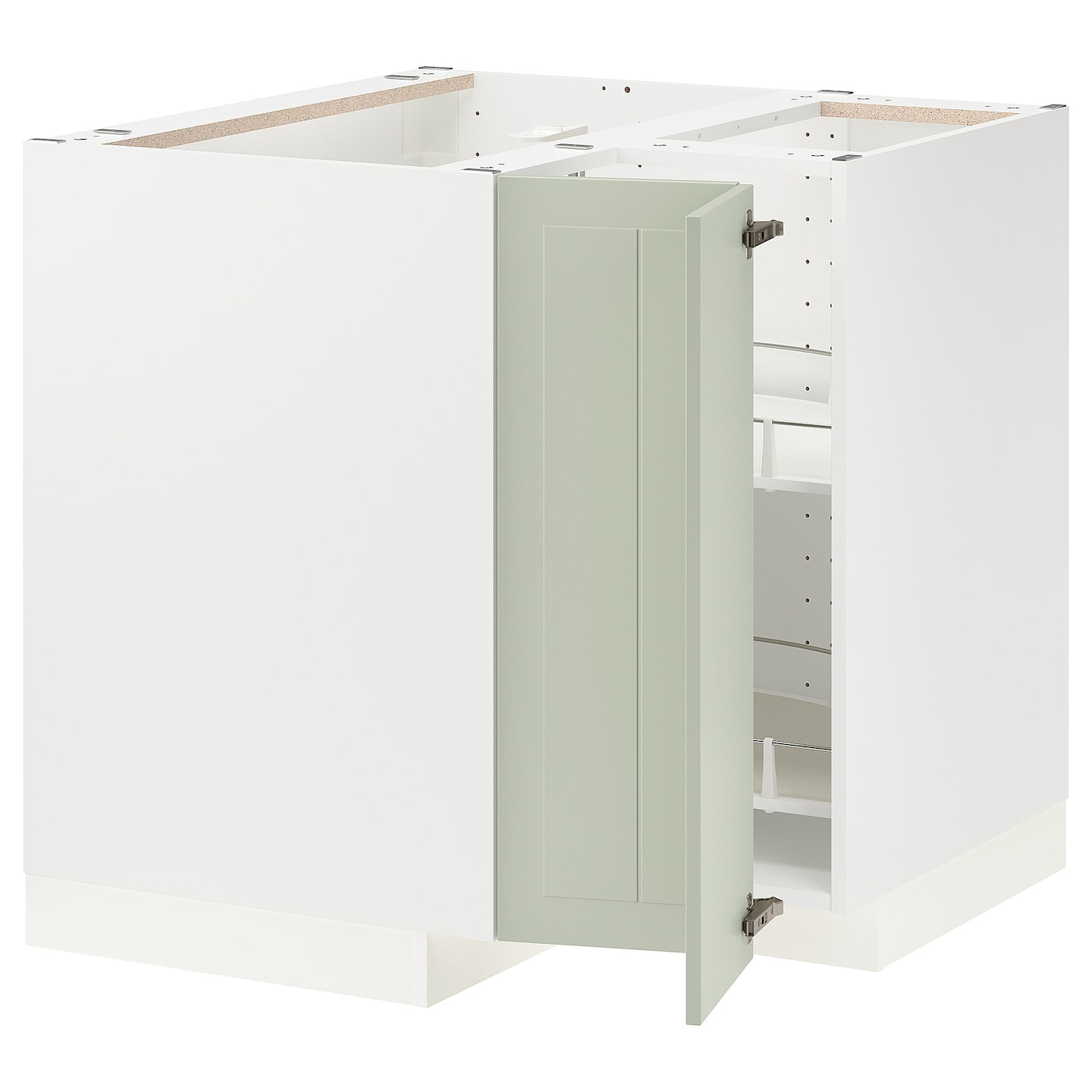 Напольный шкаф - IKEA METOD, 88x87,5x80см, белый/светло-зеленый, МЕТОД ИКЕА