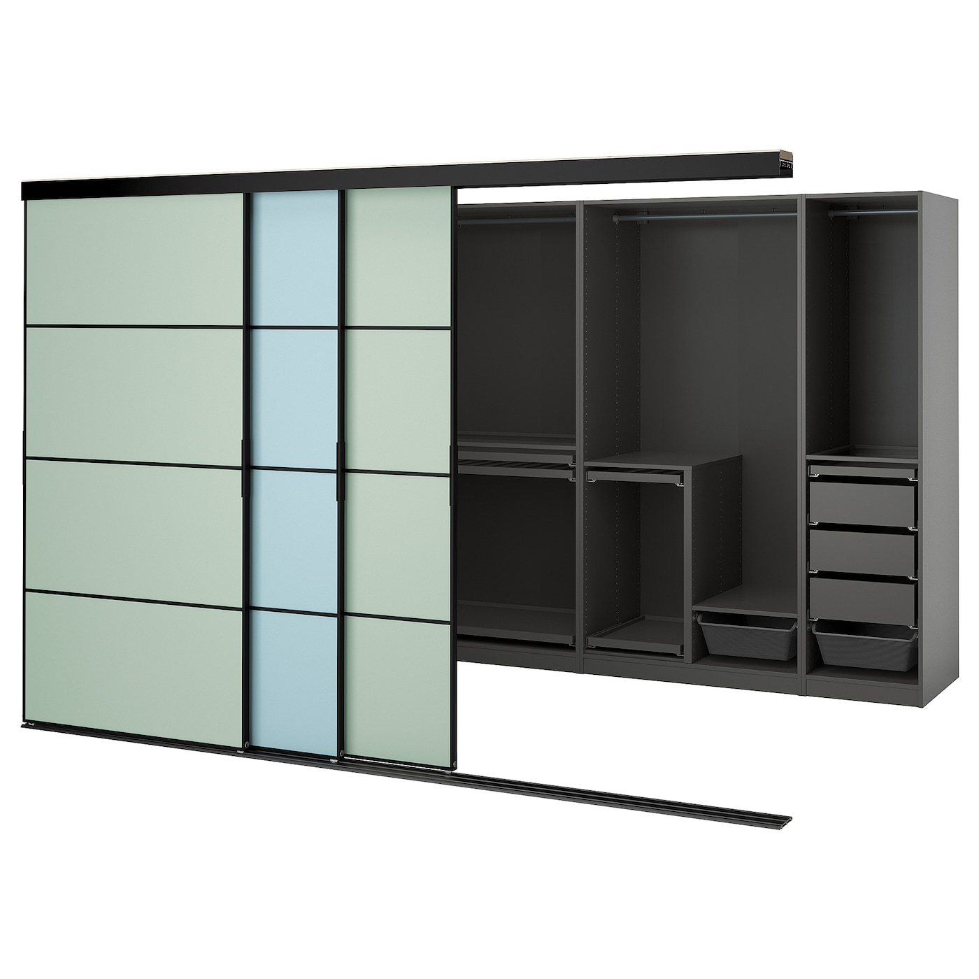 Шкаф - SKYTTA / PAX IKEA/ СКИТТА / ПАКС  ИКЕА, 204х301 см, черный