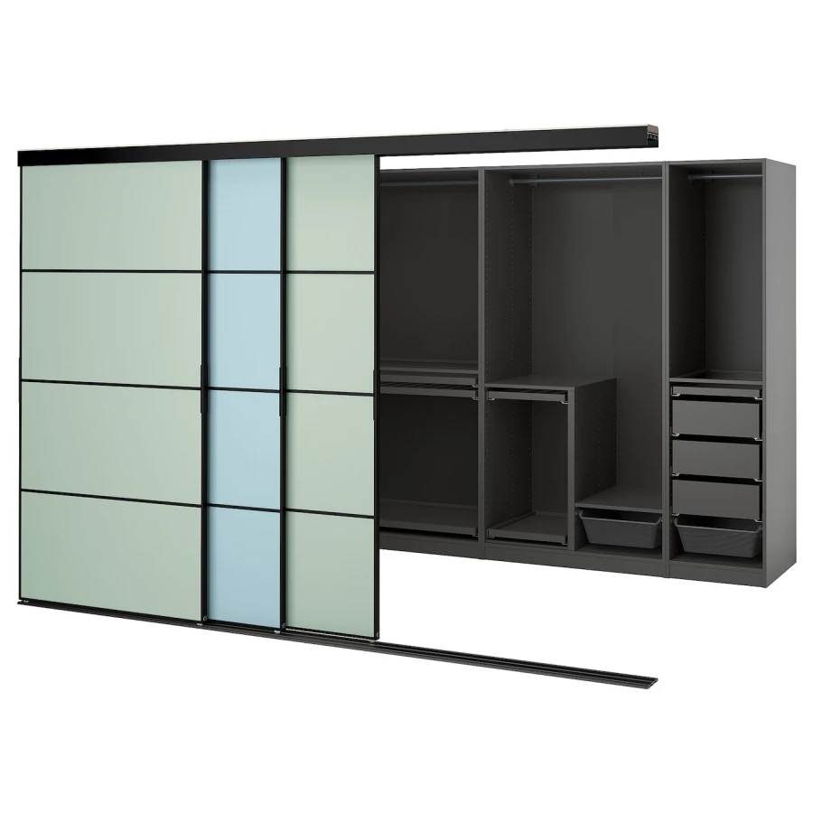 Шкаф - SKYTTA / PAX IKEA/ СКИТТА / ПАКС  ИКЕА, 204х301 см, черный (изображение №1)