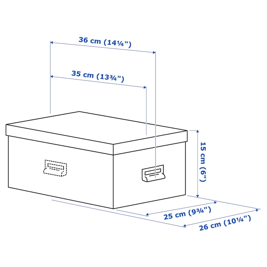 Коробка с крышкой - TJOG IKEA/ЧУГ ИКЕА, 36х25х15 см,  черный (изображение №8)