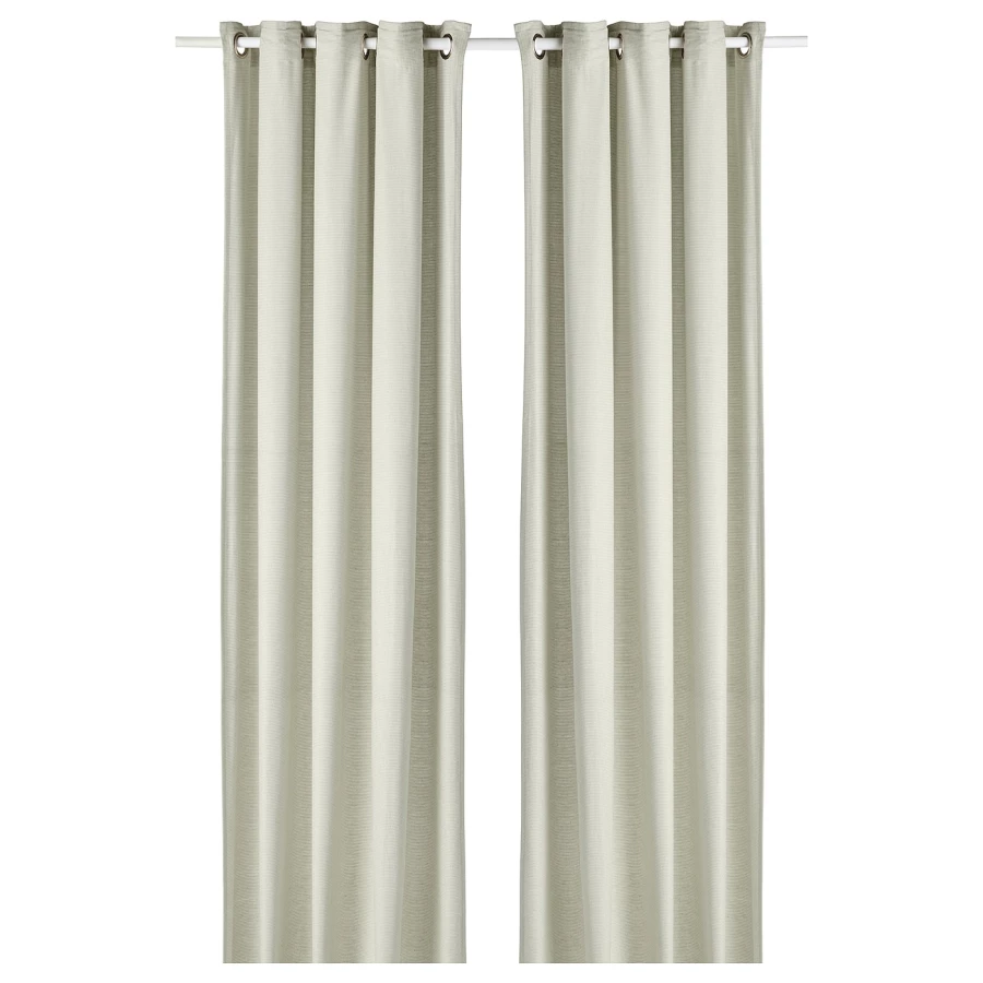 Штора, 2 шт. - IKEA MOALINA, 300х145 см, зеленый, МОАЛИНА ИКЕА (изображение №1)