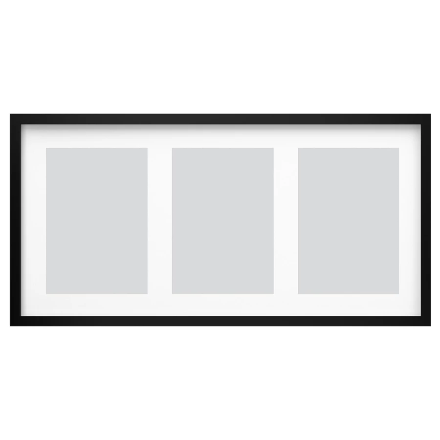 Рамка на 3 фотографии - IKEA RÖDALM/RODALM/РОДАЛЬМ ИКЕА, 40х81 см, белый/черный (изображение №1)